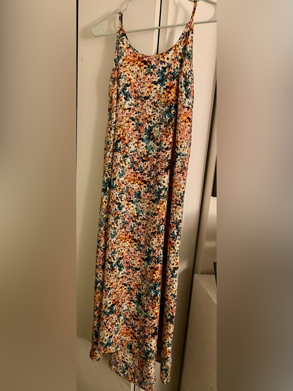 Lucy & Laurel Multicolor Floral Watercolor Maxi Dress - Teal, Pink, Mustard